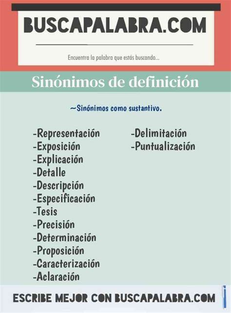 sinonimo de definicion|sinónimos de concepto.